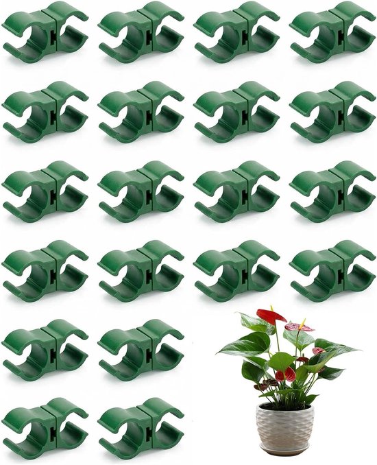 Set van 20 360° Scharnierverbindingen voor Plantsteun Clips met 16mm voor Tuinplanten en Bloemen
