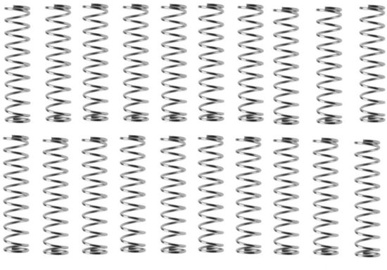 Set van 20 Compressieveren van RVS - 0.3mm x 2mm x 35mm Drukveren voor Tuinscharen, Ondersteuning, Veerkracht