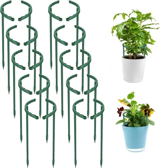 Set van 20 Halve Plantsteunen voor Klimplanten - Ondersteuning voor Binnenplanten, Groenten en Bloemen (24.5 x 14.8 cm)
