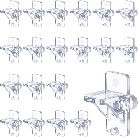 Set van 20 Planksteunen, 6mm Inlegsteunen voor Planken, Transparante Acrylaat Steunen voor Meubels, Boekenplanken en Kasten