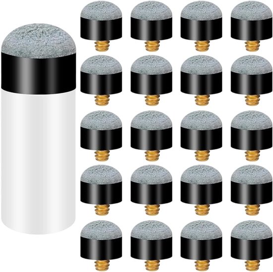Set van 20 Vervangingspunten met Schroef 12 mm voor Leren Clipaccessoires voor Pool en Snooker Cue Tips Reparatie