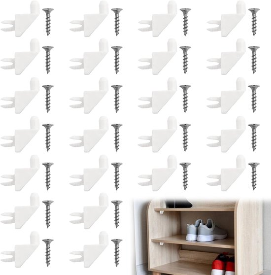 Set van 24 Steunbeugels voor Planken, 5 mm Plankdragers, Ideaal voor Meubelreparatie en Vloerondersteuning, Duurzaam en Betrouwbaar