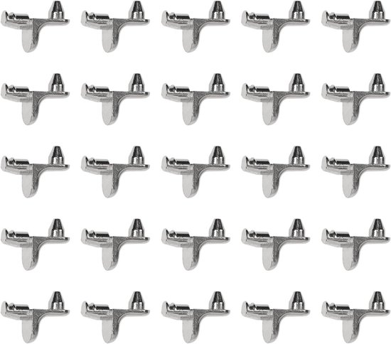 Set van 25 L-vormige Planksteunen met Opbergdoos, Ideaal voor Keukenkast, Boekenkast en Kasten, Stevige Plankondersteuning voor Optimale Ruimtebenutting