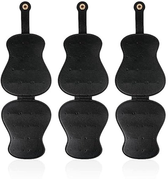 Set van 3 Universele Lederen Plectrum Houders voor Muzikanten