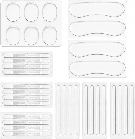 Set van 34 siliconen hielkussens en gelpads voor schoenen, anti-slip pads voor comfort en ondersteuning, ideaal voor dames en heren
