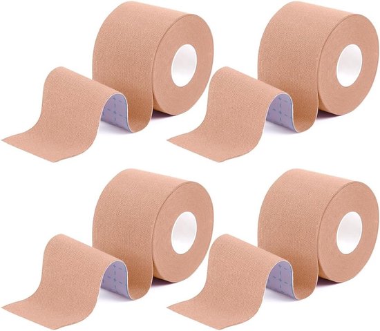 Set van 4 Extra Sterke Vingerbanden voor Sport - Witte Voetbalband met Hoge Hechting en Huidvriendelijk Ontwerp (2.5/3.8 cm x 9 m) - Ideaal voor Blessurepreventie en Ondersteuning