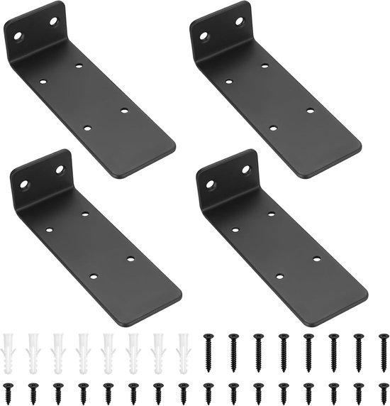 Set van 4 Onzichtbare Planksteunen voor Wandmontage, 14cm Zware Plankdragers, Ideaal voor Decoratie en Opbergruimte