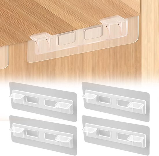 Set van 4 Planksteunen met Schroefgaten, Sterke Grip voor Kasten en Interieurplanken, Wit en Duurzaam