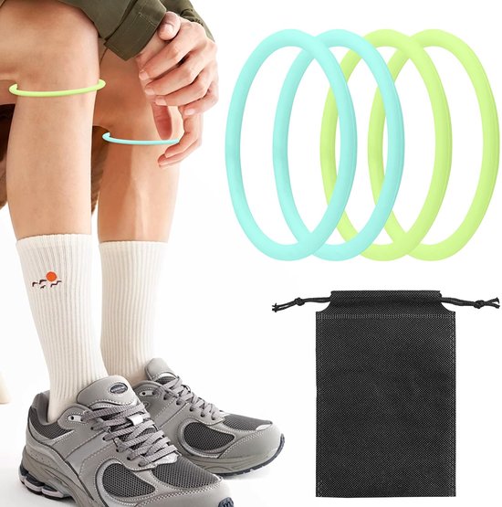 Set van 4 Siliconen Patellasehnensteunbanden voor Sport