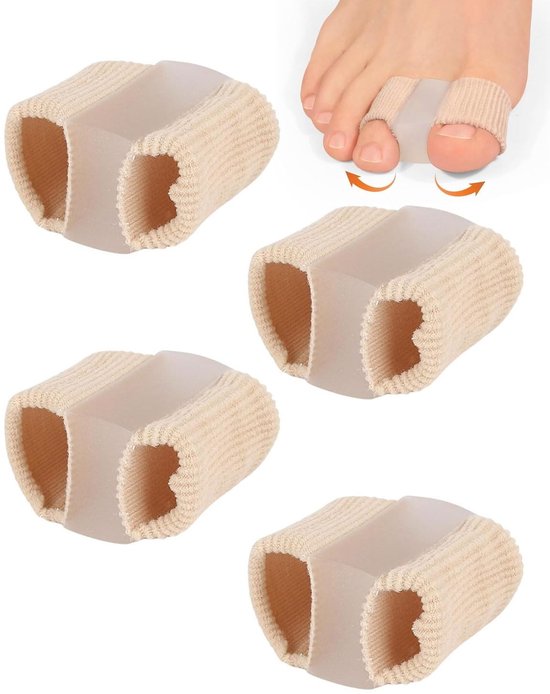 Set van 4 Teentjes Spreiders voor Hallux Valgus, Correctie van Overlapping Teentjes en Hamertenen, Voetverzorging en Comfort
