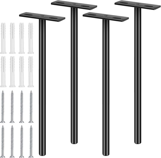 Set van 4 Verstevigingsbeugels voor Zwevende Planken, Stevige Onzichtbare Steunbeugels voor Wandmontage, Ideaal voor Houten Meubels en Decoratie