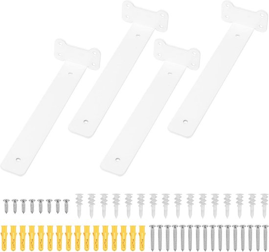 Set van 4 Wandbeugels voor Planken, 260mm Hoekbeugels, Onzichtbare Steunen voor Zware Lasten, Ideaal voor Wandmontage en Plankbevestiging