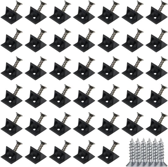 Set van 40 Hoekbeugels voor Meubels, Plastic Wandmontage met Schroeven, Ideaal voor Stabiliteit en Ondersteuning