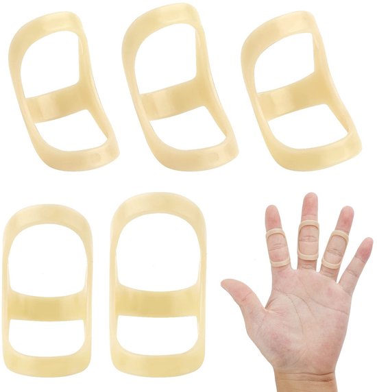 Set van 5 Ovale Vinger Splints - Ondersteuning en Stabilisatie voor Duim, Middelste, Pinky en Ringvinger (Maten 6-10)