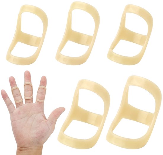 Set van 5 Ovale Vinger Splints voor Ondersteuning en Rehabilitatie van Trigger Finger - Geschikt voor Duim, Midden-, Pinky- en Ringvinger (Maten 3-7)