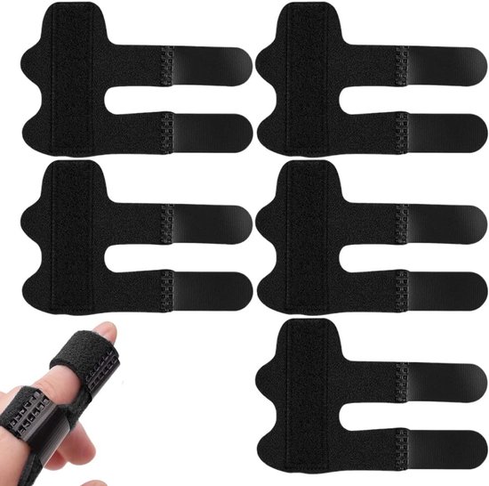 Set van 5 Verstelbare Vinger Splints voor Trigger Finger en Vingerblessures - Comfortabele Bandage voor Alle Vingers
