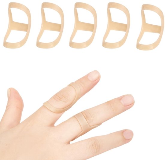 Set van 5 Vingerbeschermers, Vinger Splints, Duim Splints, Waterdichte Plastic Ortheses voor Hamervingers en Artrose