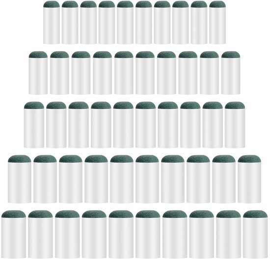 Set van 50 Slip-On Billiard Cue Tips in 5 Groottes