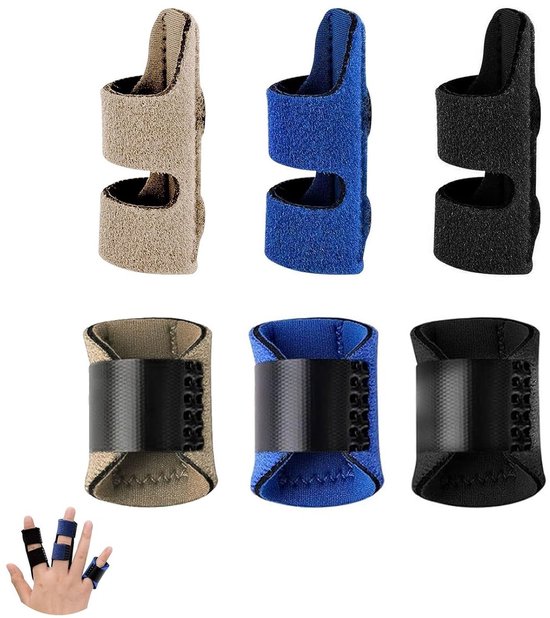 Set van 6 Verstelbare Vinger Splints voor Pijnverlichting, Artritis Ondersteuning en Immobilisatie van de Hand