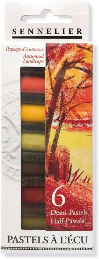 Set van 6 Zachte Pastelkrijtjes voor Kunstenaars in Herfsttinten