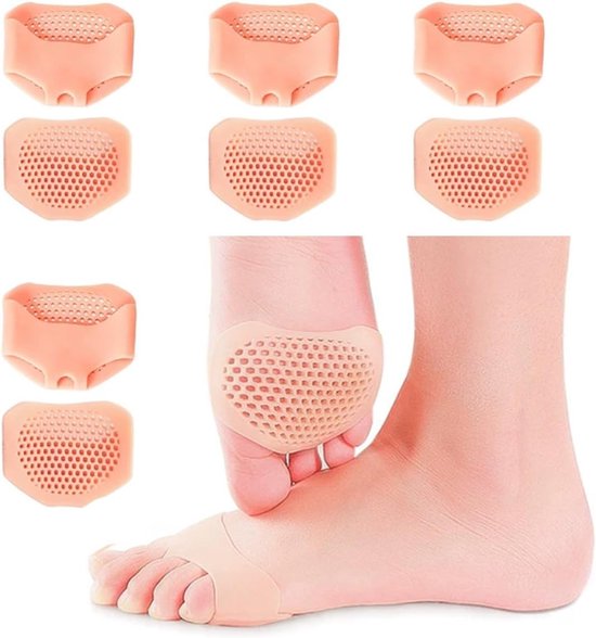 Set van 8 Metatarsale Kussentjes voor Mannen en Vrouwen, Comfortabele Inlegzolen voor Pijnverlichting bij Metatarsalgie, Morton's Neuropathie en Branderigheid