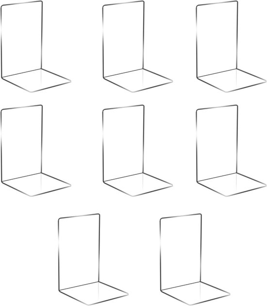 Set van 8 transparante boeksteunen van acryl, kleurrijke tafel displays voor school, thuis, kantoor en bibliotheek