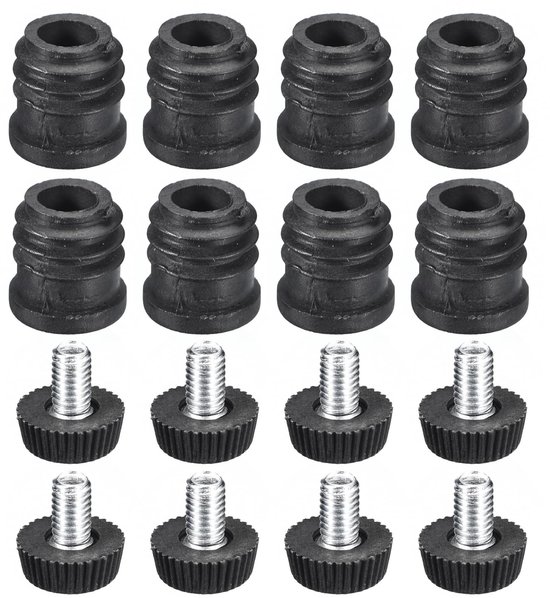 Set van 8 verstelbare meubelsteunen voor ronde buizen 16mm met M6 schroefdraad