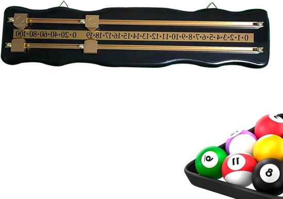 Shuffleboard Scorebewaarder - Biljartscorer Scorebord - Spelscore Bijhouden - Duidelijke Cijfers - 459 x 132 x 37 cm - Zwart