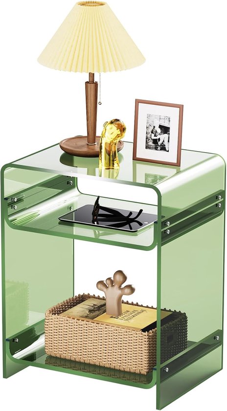 Side Table, Bedside Table, 40 x 30 x 50 cm, Green