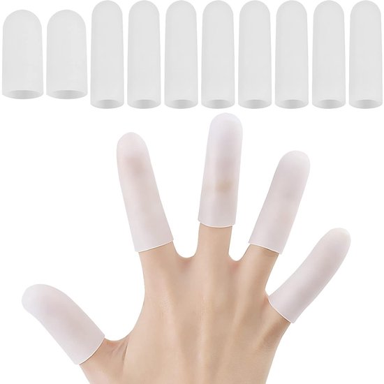 Siliconen Vingerbeschermers, Set van 10 Vingersteunen voor Comfort en Bescherming bij Artrose en Vingerblessures