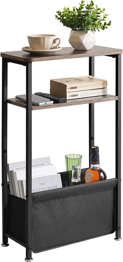 Smalle bijzettafel, banktafel, 3-traps smalle bijzettafel met