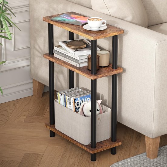 smalle bijzettafel bruin