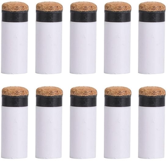 SMOAKEZ- Biljartkeu Tips 10 Stuks - Vervangtips - Slijtvast Leer - Snooker/Biljart Accessoires - Duurzaam - Eenvoudige Montage