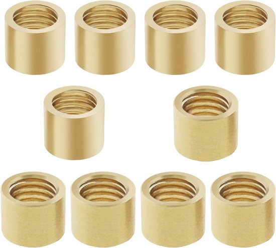 SnelShoppen - 10 Stuks Snooker Pool Cue Ferrules voor Stick On Tips - Messing Cue Tips - Billiards Reparatie Accessoires - 9mm & 10mm (5 Stuks Per Maa