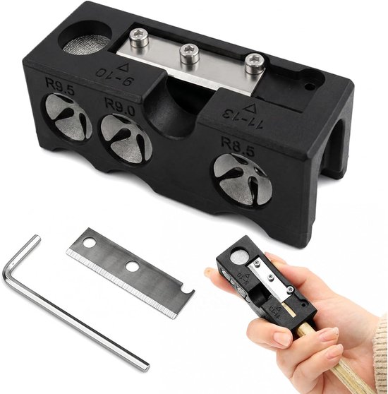 SnelShoppen - 11-in-1 Snooker Keu-Puntenvorm en Reparatiegereedschap, Multifunctioneel Biljartaccessoire, Draagbaar, Zwart, 8 x 3 x 3 cm, Nauwkeurig O