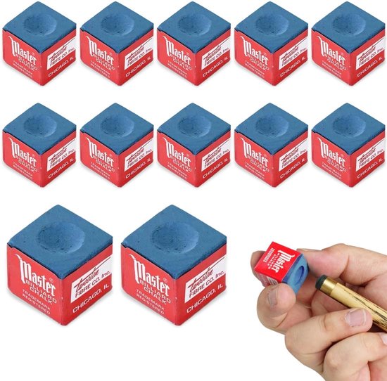 SnelShoppen - 12 Stuks Snooker Pool Krijt Set - Blauw Billiard Krijt - Antislip Krijt voor Biljart Tafel - Indoor Sport Accessoires - Perfect voor Poo