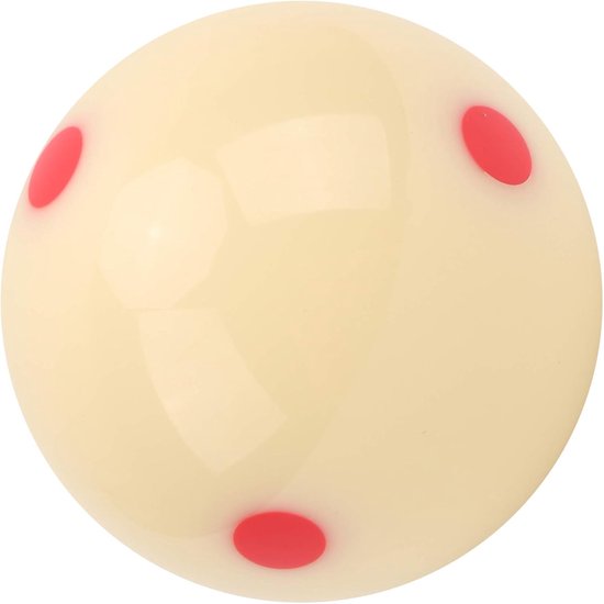 SnelShoppen - 1Pc Standaard 52.5mm Houten Biljart Bal met Rode Dots - Oefenbal voor Snooker en Pool - Impactbestendig Resin - 2 Inch