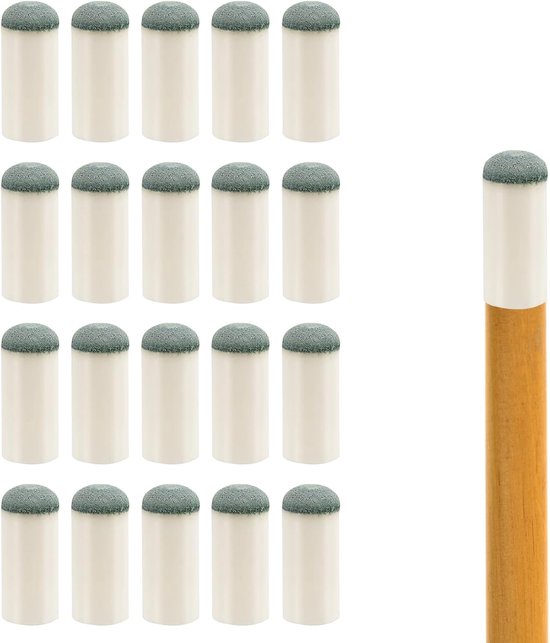SnelShoppen - 20 Stuks Billiard Cue Tips 12mm - Pooltafel Accessoires - Vervangtips voor Snooker & Biljart - Ideaal voor Billiard Liefhebbers