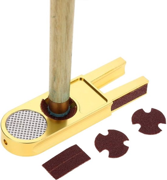 SnelShoppen - 3 in 1 Billiard Cue Tip Trimmer Shaper Burnisher - Multifunctioneel Accessoire voor Biljartkeu - Staal - Sterk en Duurzaam - Compact en