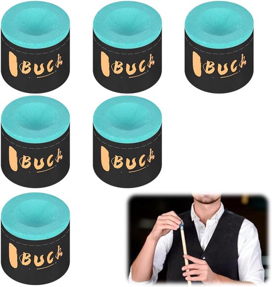 SnelShoppen - 6 Stuks Billiard Chalk - Snooker Chalk Cube - Antislip Pool Cue Chalk - Voor Thuis, Bars, Toernooien en Spellen - Hoge Kwaliteit en Makk