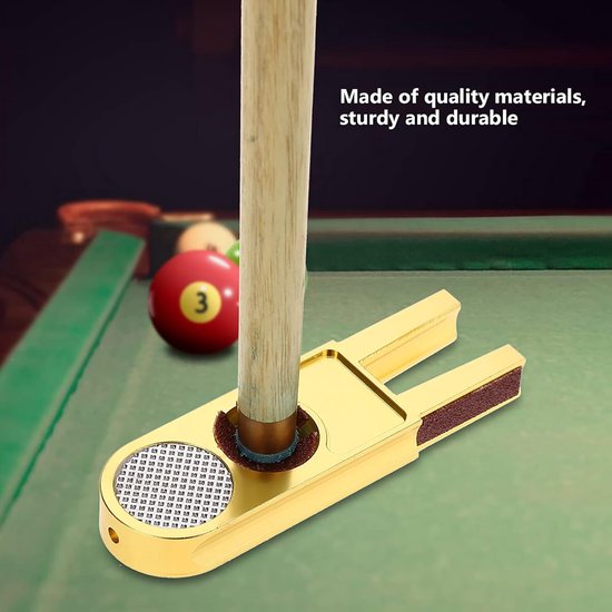 SnelShoppen - Cue Tip Trimmer Burnisher Staal 3 in 1 Multifunctionele Snooker Pool Cue Tip Schaper Gereedschap Accessoires
