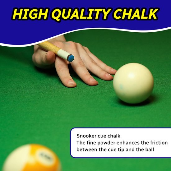 SnelShoppen - Flintronic Snooker Krijt voor Pool Keu, 12 Stuks Anti-Slip Krijtset voor Professionele en Thuisspelers, Donker Blauw, Verbetert Grip voo