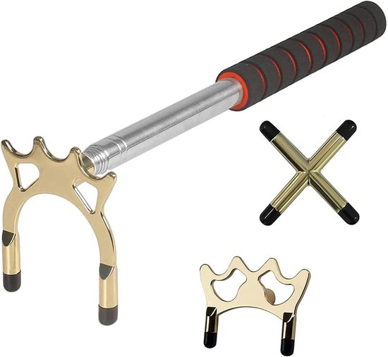 SnelShoppen - Inklapbare Biljart Keu Brug met Afneembare Brugkop, Houten Handvat Biljart Accessoire voor Biljarttafel, Verstelbaar van 35cm tot 150cm