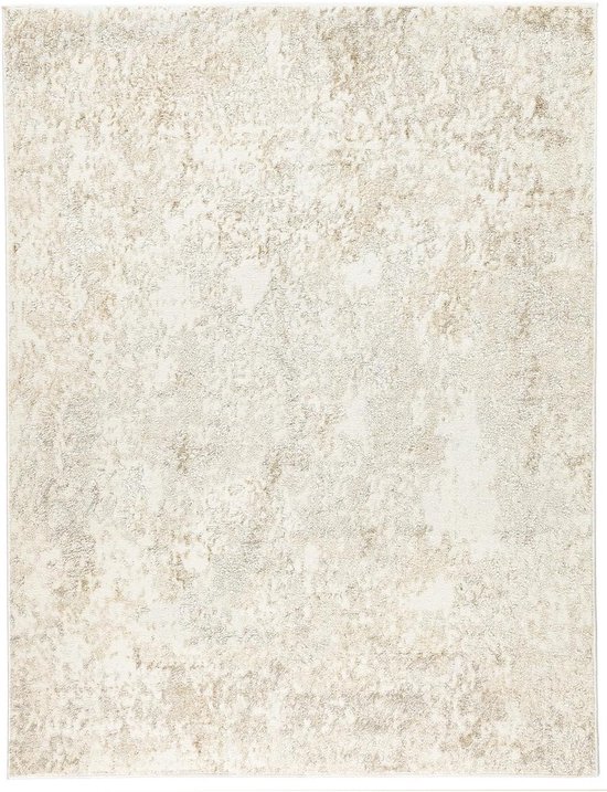 SnelShoppen - Moderne Rug, 200 x 300 cm, Woonkamer, Slaapkamer, Machine Geweven, Medium Pool, Wit/Licht Beige, Droogreinigen, Ondervloerverwarming
