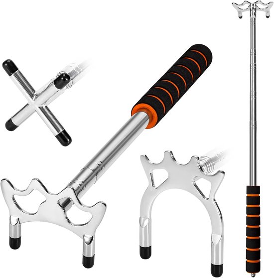 SnelShoppen - Opvouwbare Biljartkeu met 3 Verwijderbare Messing Steunkoppen, Steunhouder, Biljartaccessoires voor Biljarttafel en Snooker Spel