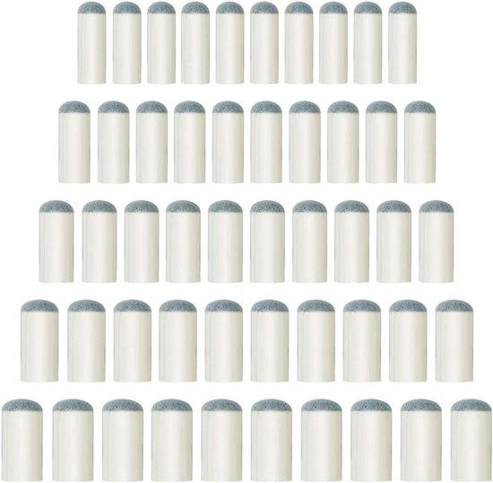 SnelShoppen - Pool Cue Tips 50 Stuks, Push-in Snooker Cue Tips Vervangtips voor Biljart Kegels, 5 Maten 9mm/10mm/11mm/12mm/13mm van Hoogwaardig Leer e