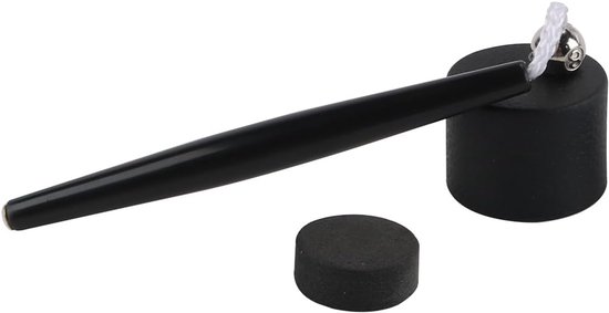 SnelShoppen - Zwarte ronde keu krijtdop met ergonomisch handvat, stijlvol plastic nylon en metalen constructie, ideale bescherming voor je keu in zwem