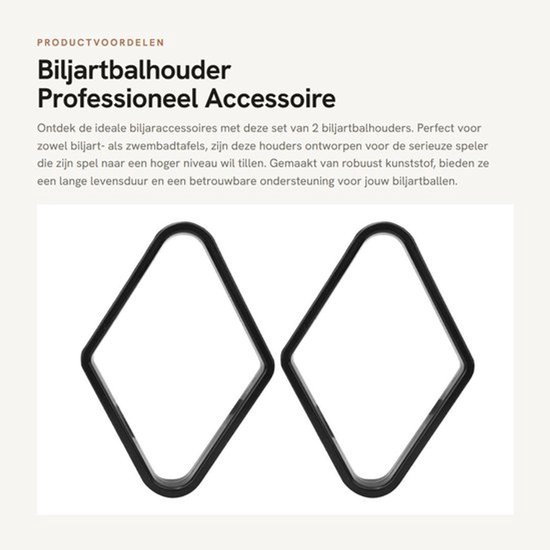 Snooker Balrek Professioneel - Biljartbalhouder - 2 Stuks - Kunststof - Robuust - Diamantvormig Design