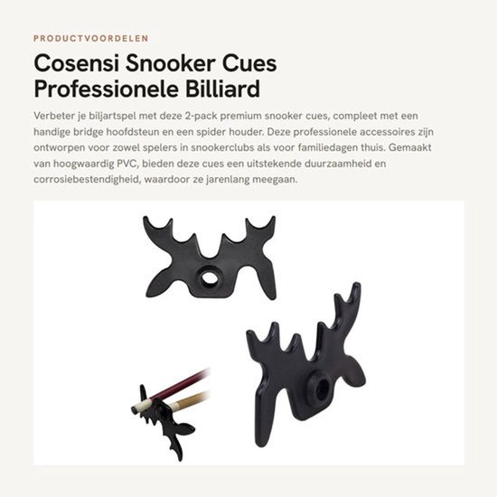 Snooker Cues Set - Professionele Billiard Accessoires - Snooker Bridge Hoofdsteun - Spider Houder - Duurzaam PVC - 9 Verstelbare Posities