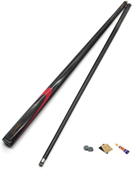 Snooker keu 1/2 sectie - carbonvezel met koperen interface - hoge krachtoverdracht - perfect voor volwassenen - ShopVlot